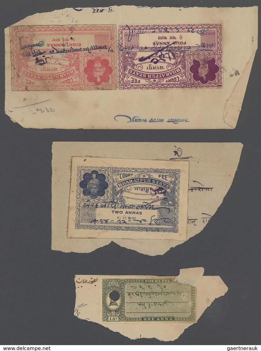 Indien - Konventionalstaaten: COURT FEES 1920-46, different states, nice lot of over 650 dokuments o