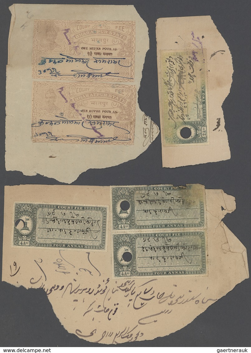 Indien - Konventionalstaaten: COURT FEES 1920-46, different states, nice lot of over 650 dokuments o