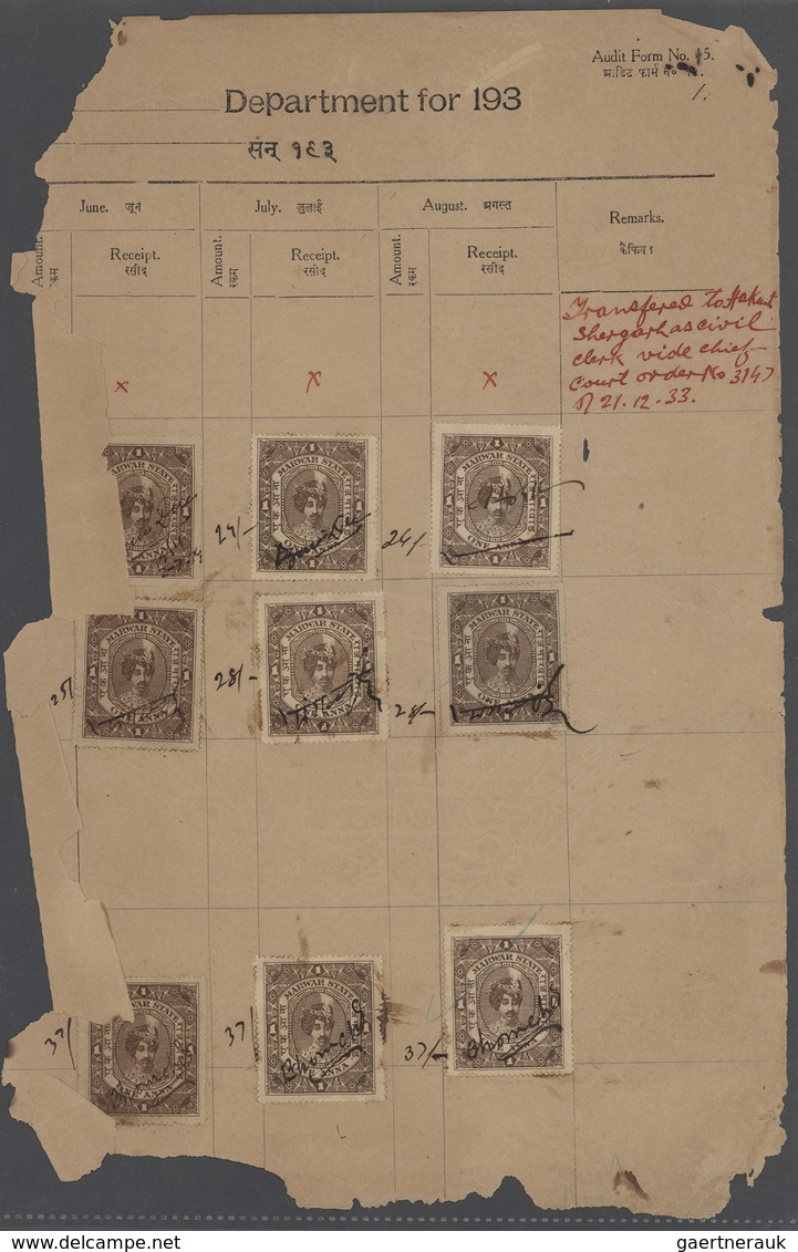 Indien - Konventionalstaaten: COURT FEES 1920-46, different states, nice lot of over 650 dokuments o