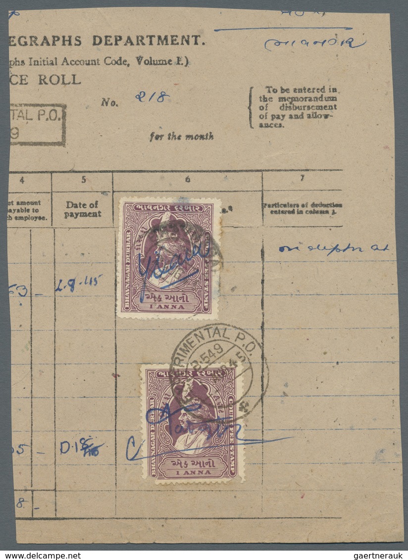 Br Indien - Konventionalstaaten: COURT FEES: 1936-46, MYSORE, SAURASTRA, MEWAR&UDAIPUR And Mainly BHAVA - Autres & Non Classés