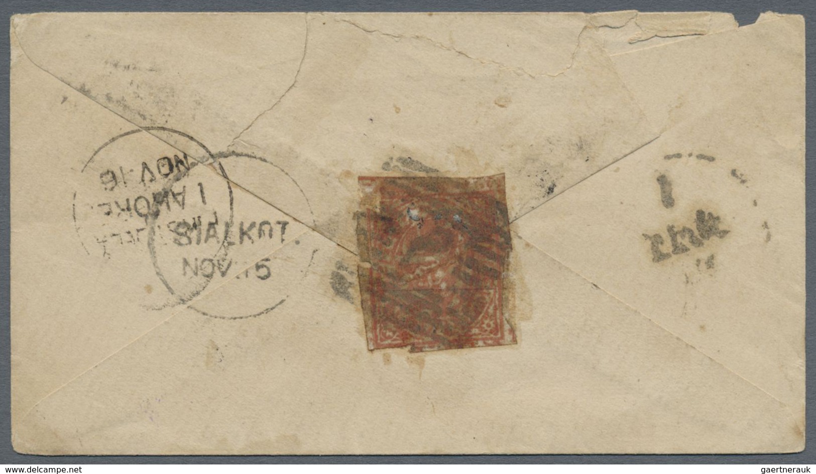 GA/Br/Brfst/O Indien - Feudalstaaten: JAMMU & KASHMIR 1860's-80's: Group of 10 covers and three stamps, with J&K-B