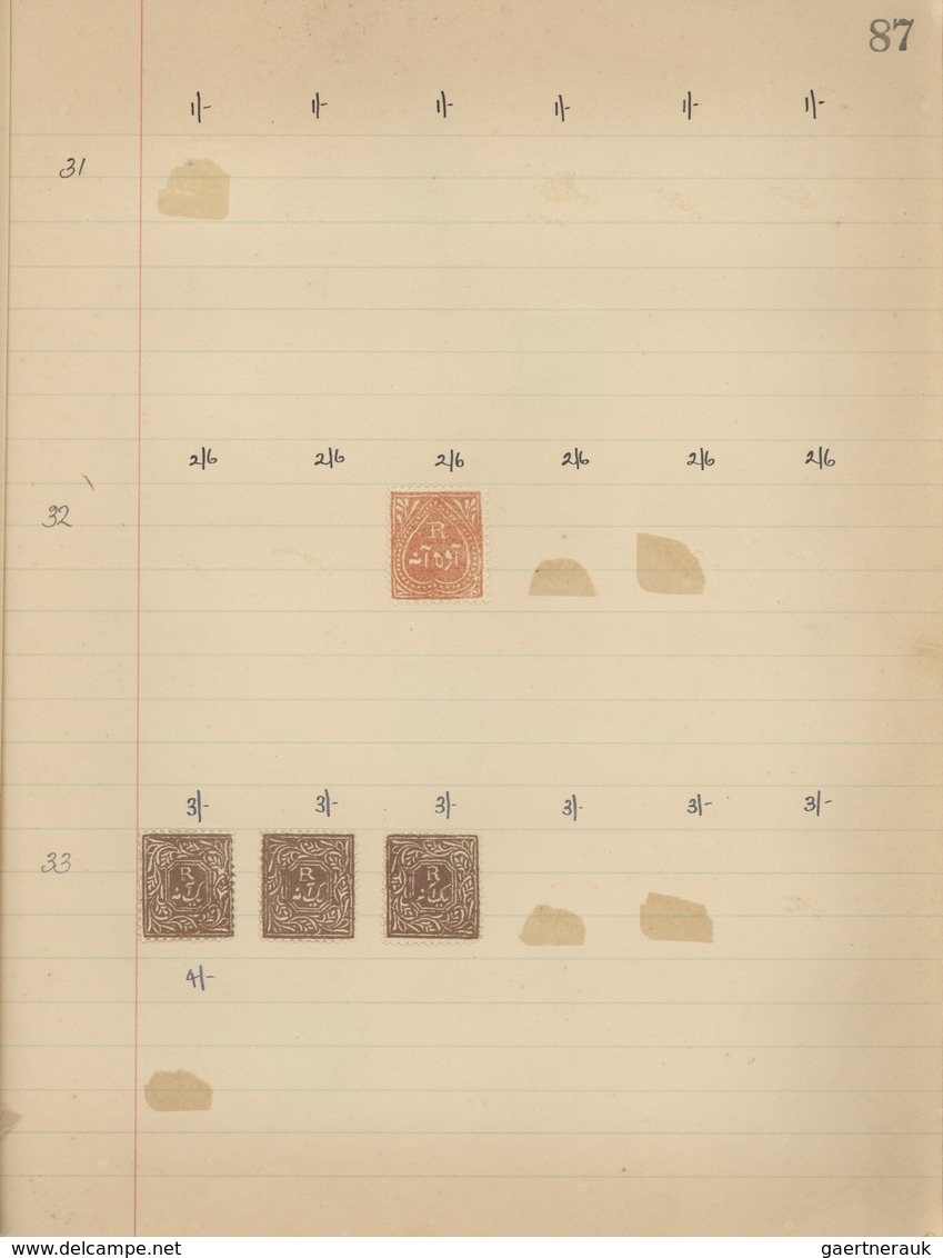 O/*/(*) Indien - Feudalstaaten: JAIPUR, J&K, JIND, KISHANGARH: Stanley Gibbons stock book containing hundred