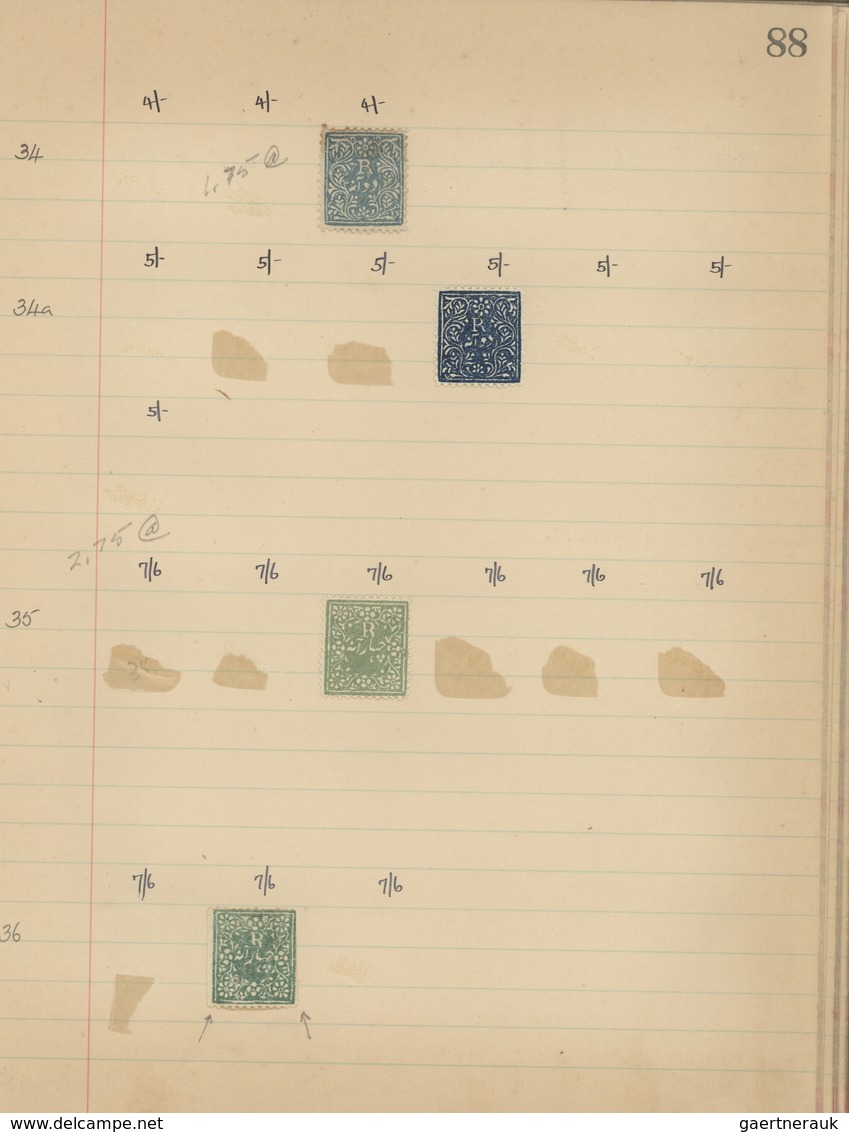 O/*/(*) Indien - Feudalstaaten: JAIPUR, J&K, JIND, KISHANGARH: Stanley Gibbons stock book containing hundred