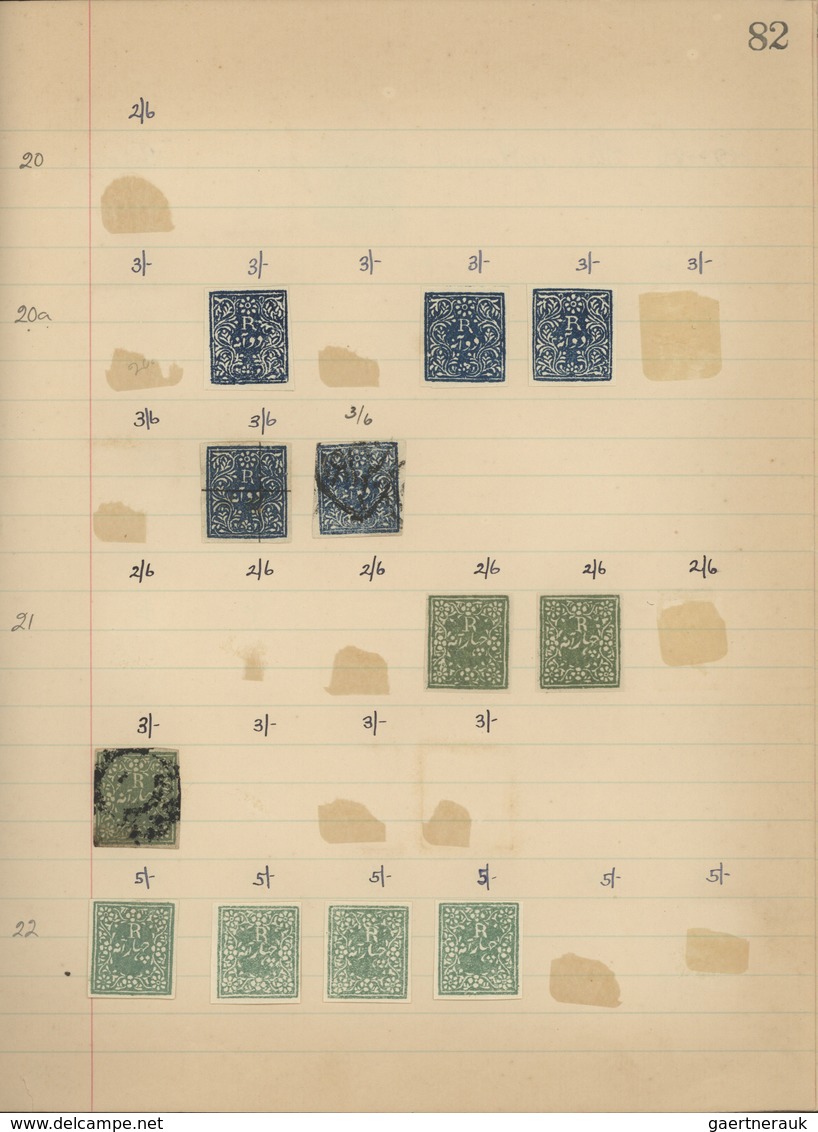 O/*/(*) Indien - Feudalstaaten: JAIPUR, J&K, JIND, KISHANGARH: Stanley Gibbons stock book containing hundred