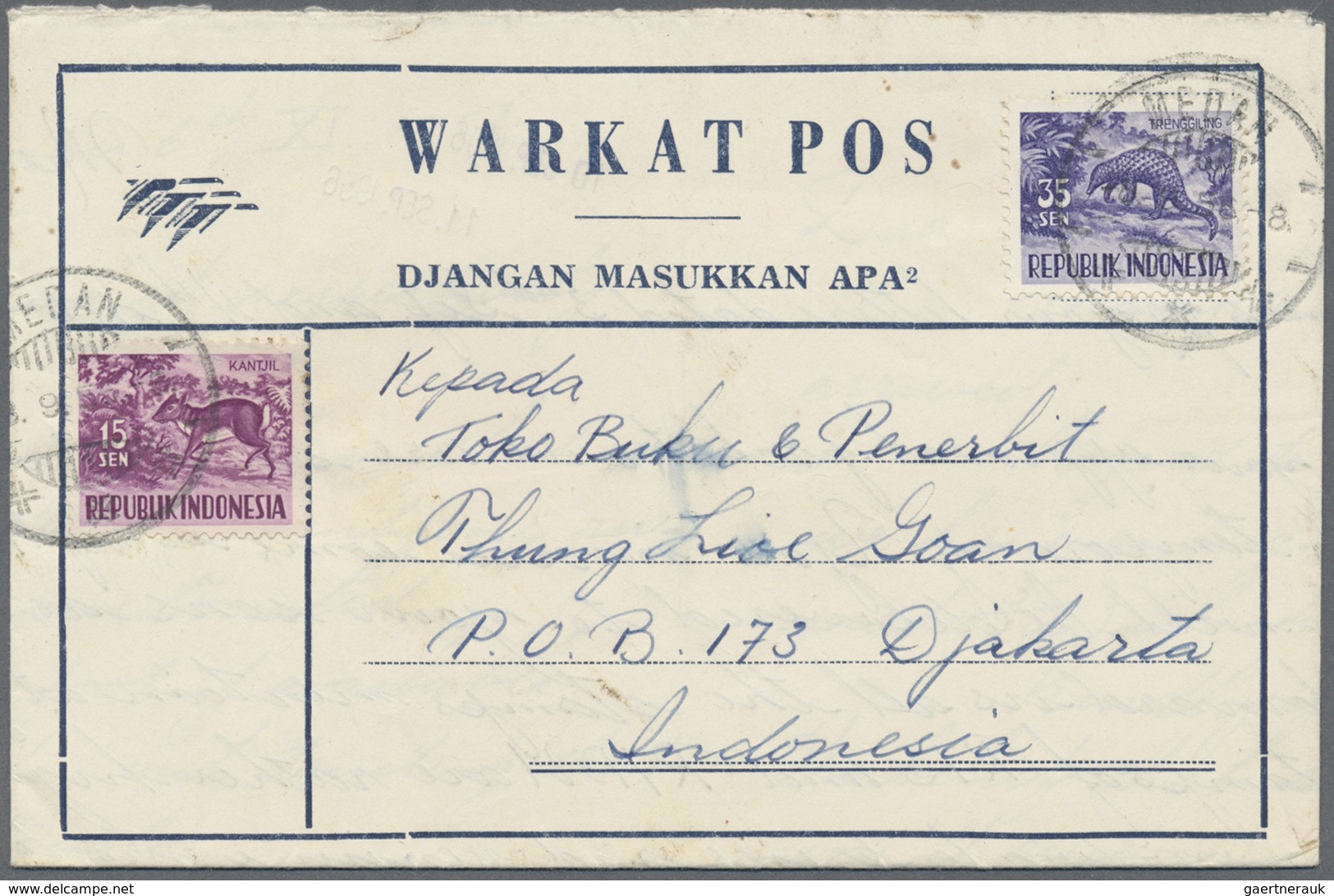 GA Indonesien: 1949/97 (ca.), Stationery Envelopes (warkat Pos / Postblad) Specialized Stock: 10 S. (mi - Indonésie