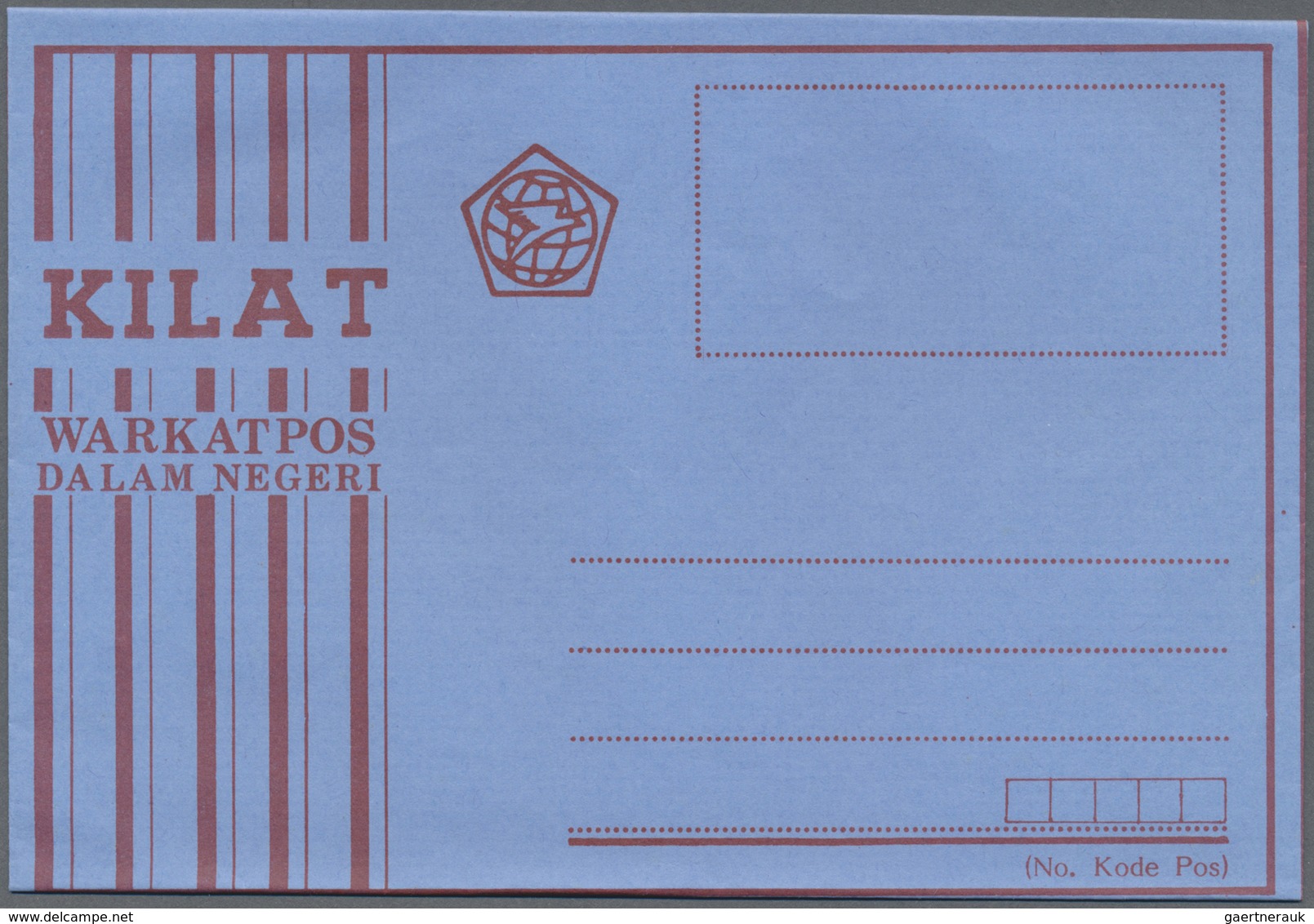 GA Indonesien: 1949/97 (ca.), stationery envelopes (warkat pos / postblad) specialized stock: 10 S. (mi