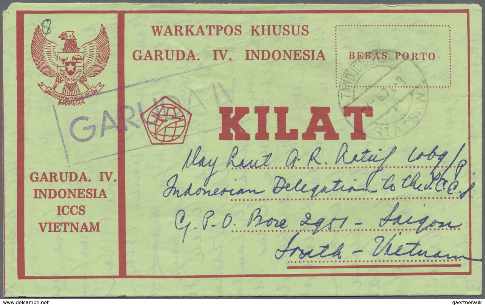 GA Indonesien: 1950/76, Military / UN Peacekeeping / Govt. Service Special Envelopes Collection: Milita - Indonesia