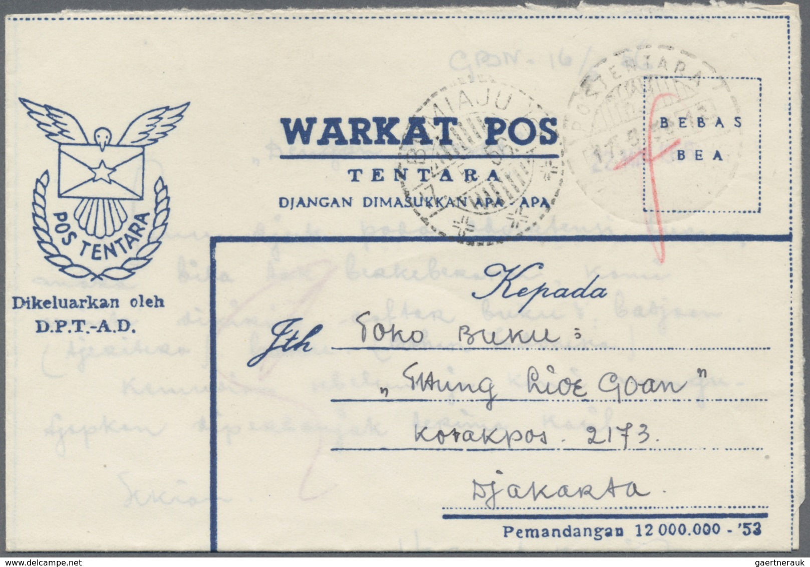 GA Indonesien: 1950/76, military / UN peacekeeping / govt. service special envelopes collection: Milita