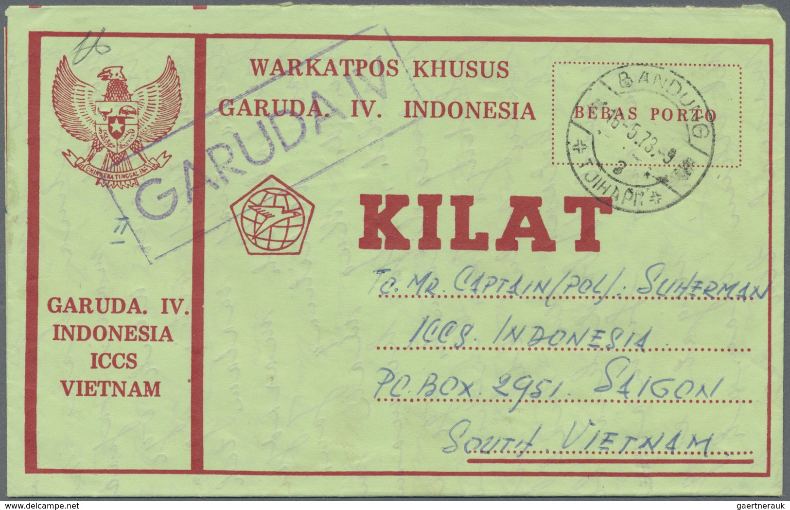 GA Indonesien: 1950/76, military / UN peacekeeping / govt. service special envelopes collection: Milita