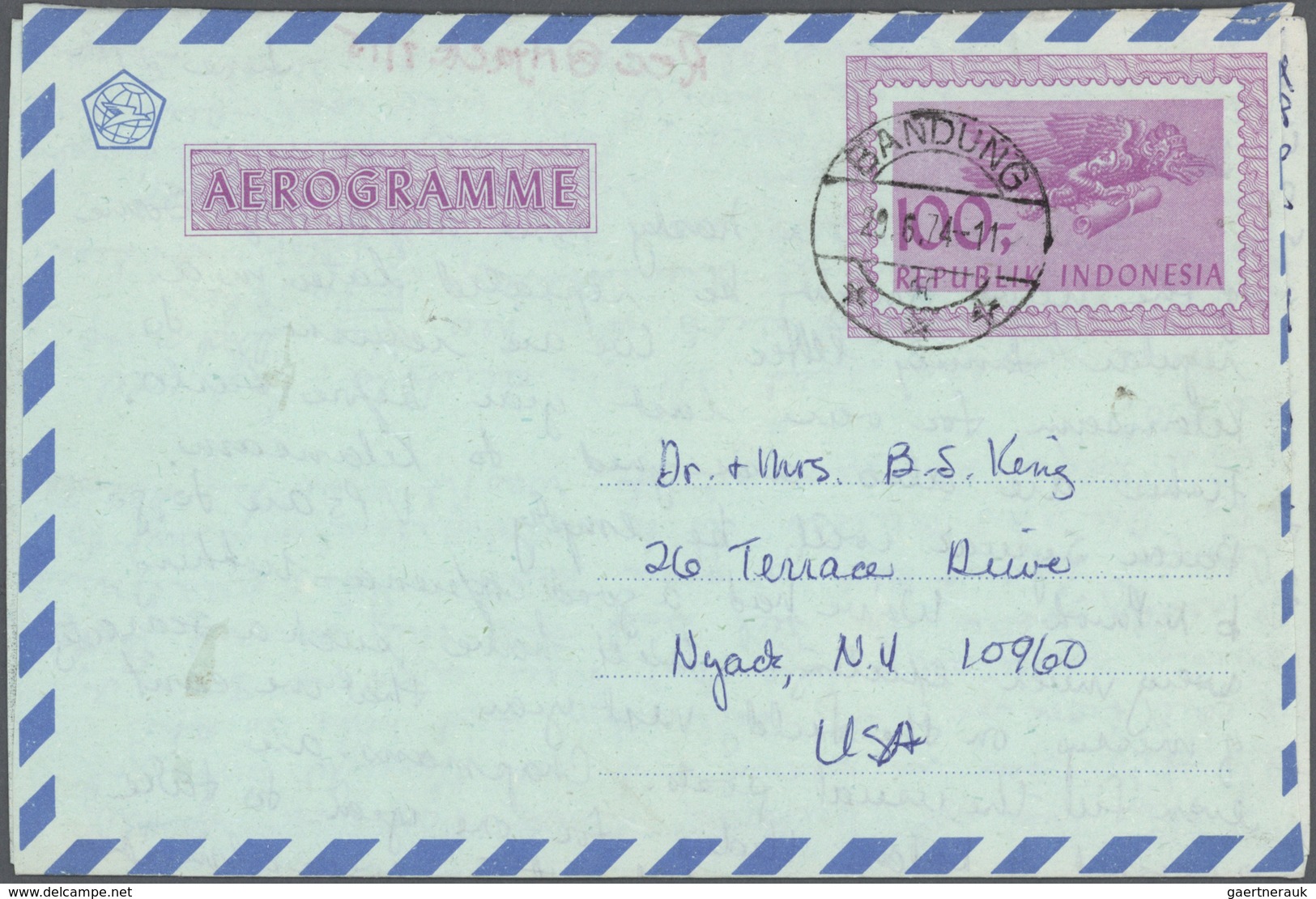 GA Indonesien: 1950/95 (ca.), The Enormous Stock/research Collection Of Airletters And Officially Airle - Indonesia