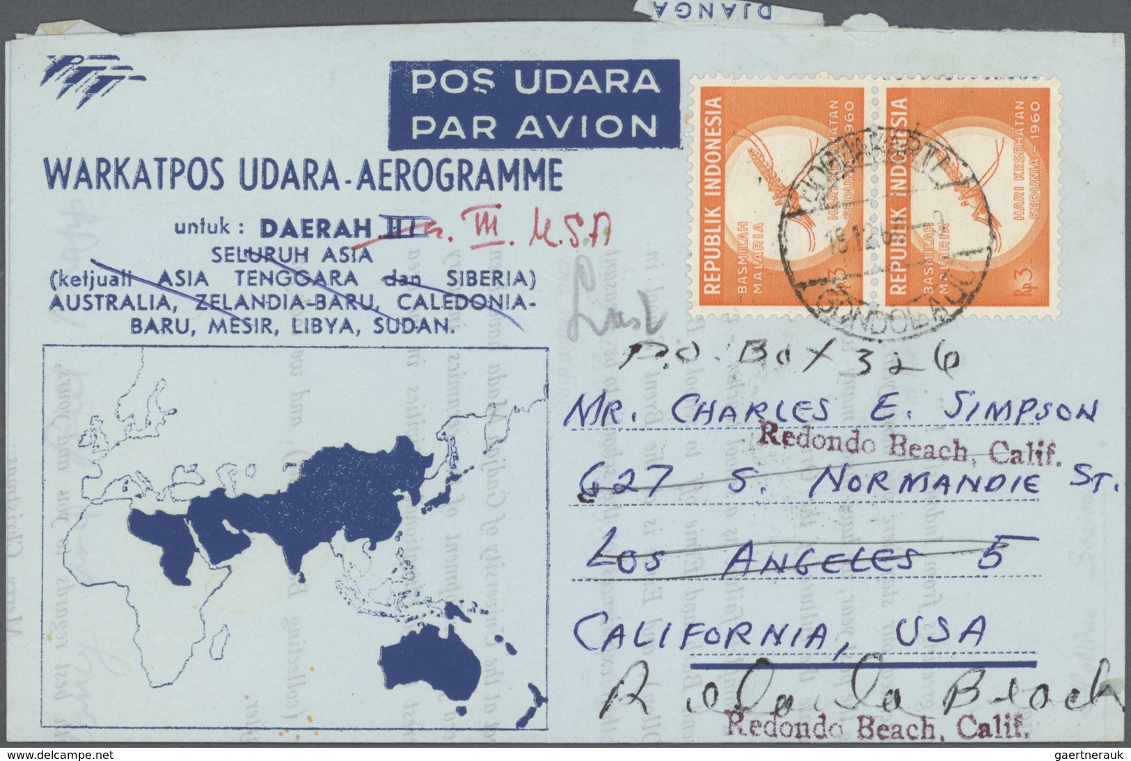GA Indonesien: 1950/95 (ca.), the enormous stock/research collection of airletters and officially airle