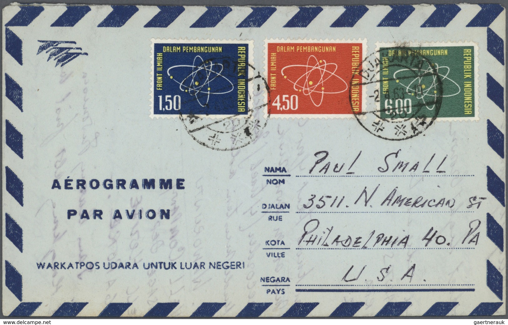 GA Indonesien: 1950/95 (ca.), the enormous stock/research collection of airletters and officially airle