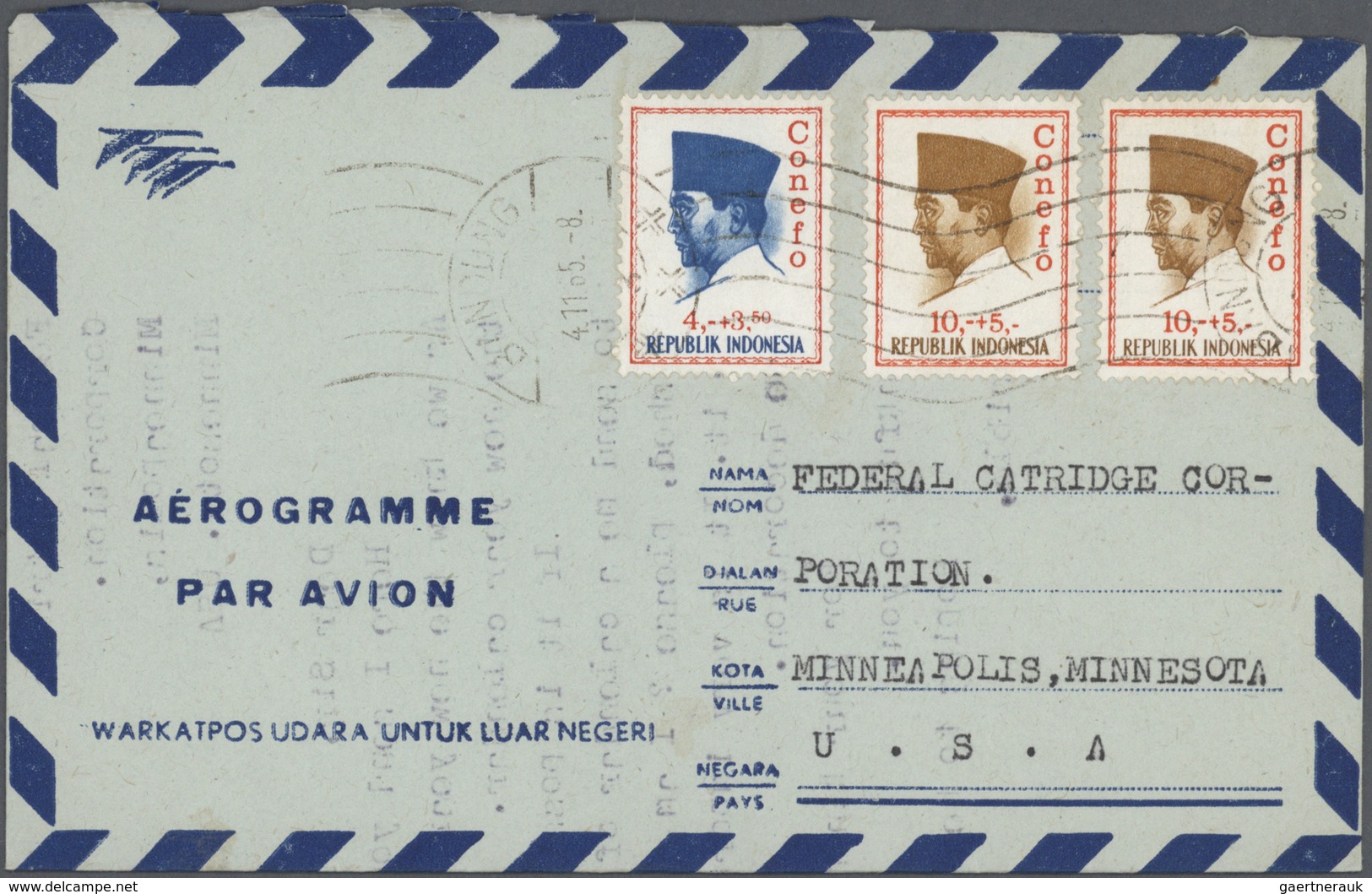 GA Indonesien: 1950/95 (ca.), the enormous stock/research collection of airletters and officially airle