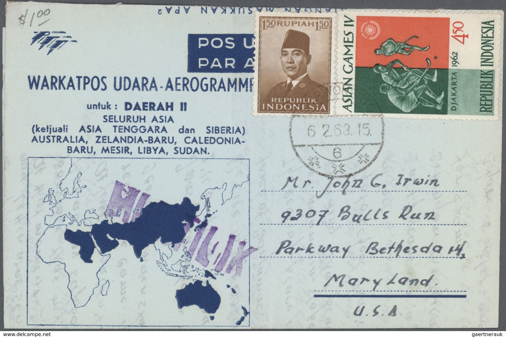 GA Indonesien: 1950/95 (ca.), the enormous stock/research collection of airletters and officially airle