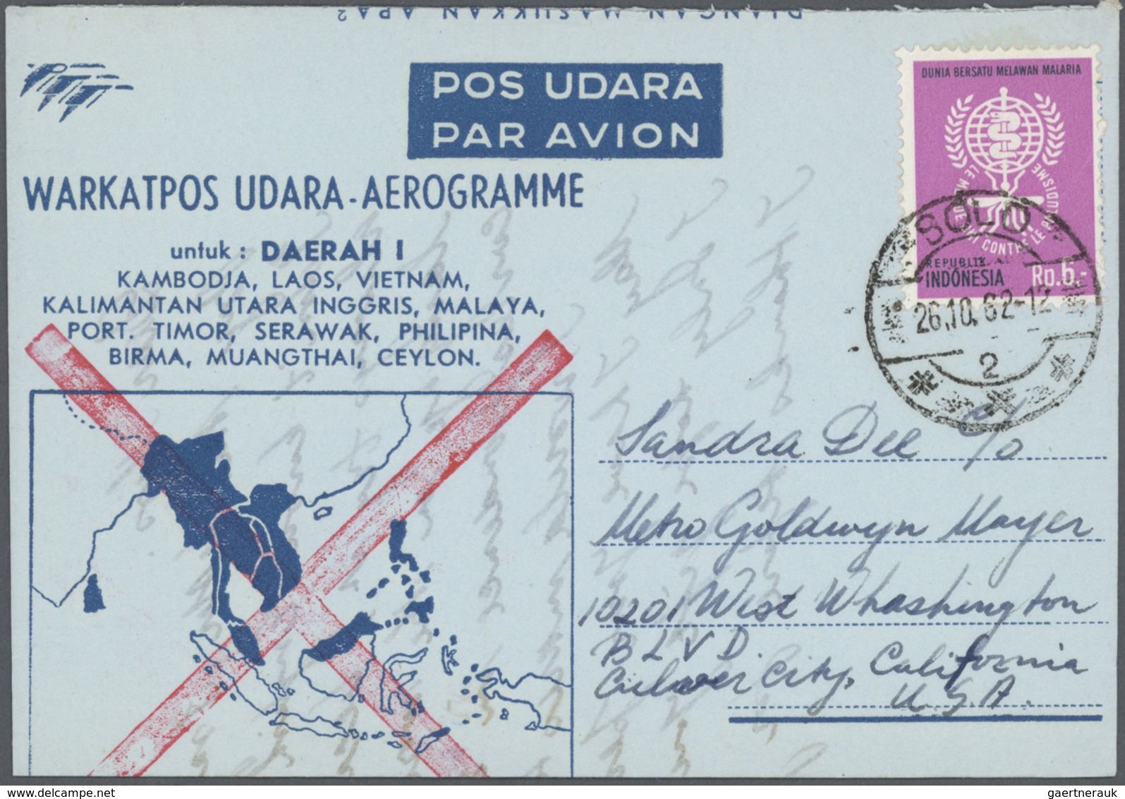 GA Indonesien: 1950/95 (ca.), the enormous stock/research collection of airletters and officially airle