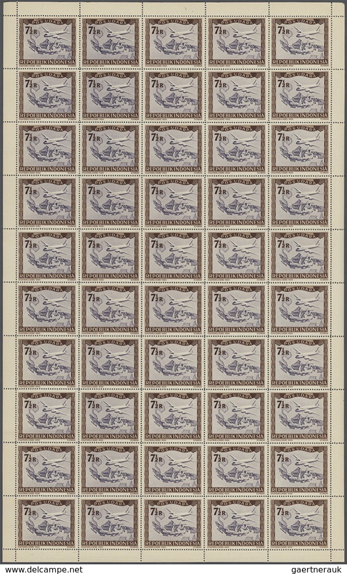 ** Indonesien - Lokalausgaben: 1947/1949. VIENNA PRINTINGS: Lot Of 100 Complete Sets In Sheets, Mint, N - Indonésie