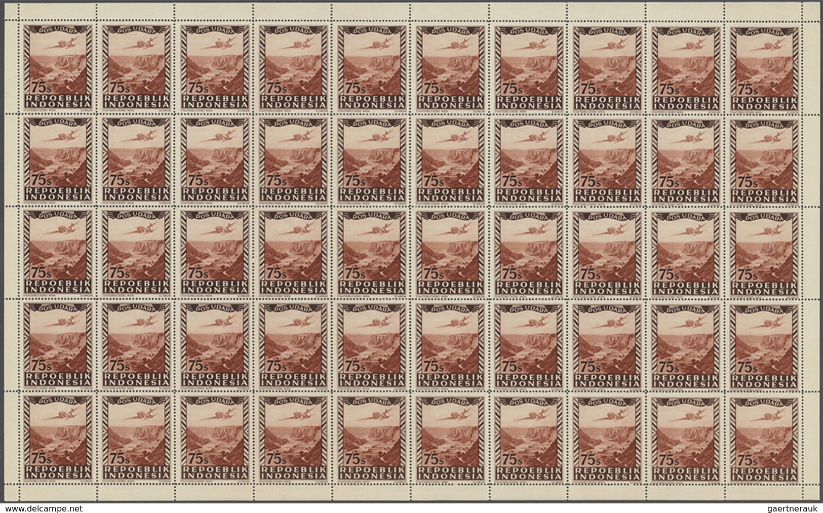 ** Indonesien - Lokalausgaben: 1947/1949. VIENNA PRINTINGS: Lot Of 100 Complete Sets In Sheets, Mint, N - Indonésie