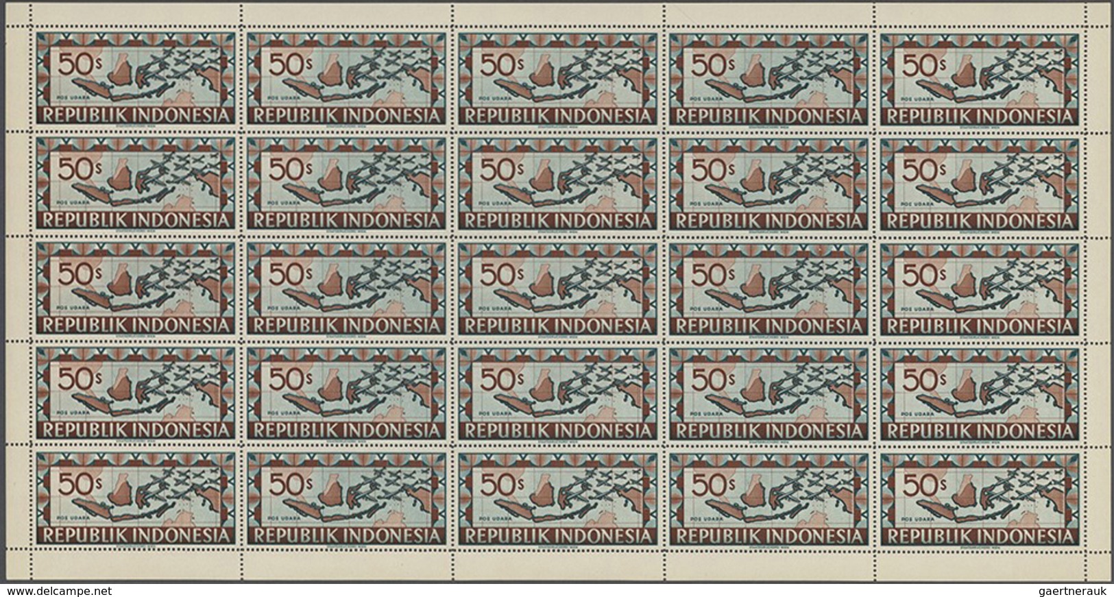 ** Indonesien - Lokalausgaben: 1947/1949. VIENNA PRINTINGS: Lot Of 100 Complete Sets In Sheets, Mint, N - Indonesia