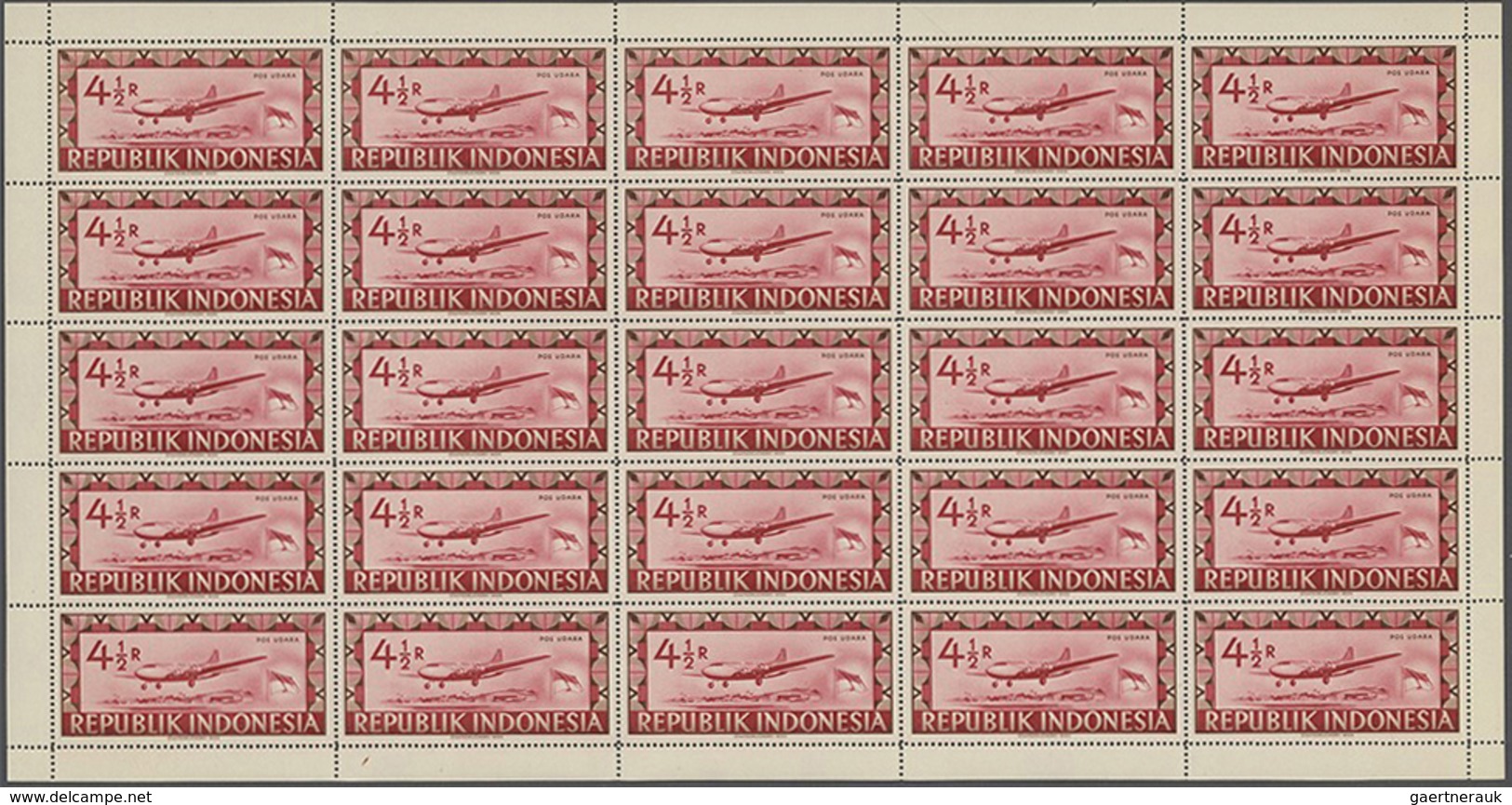 ** Indonesien - Lokalausgaben: 1947/1949. VIENNA PRINTINGS: Lot Of 100 Complete Sets In Sheets, Mint, N - Indonésie