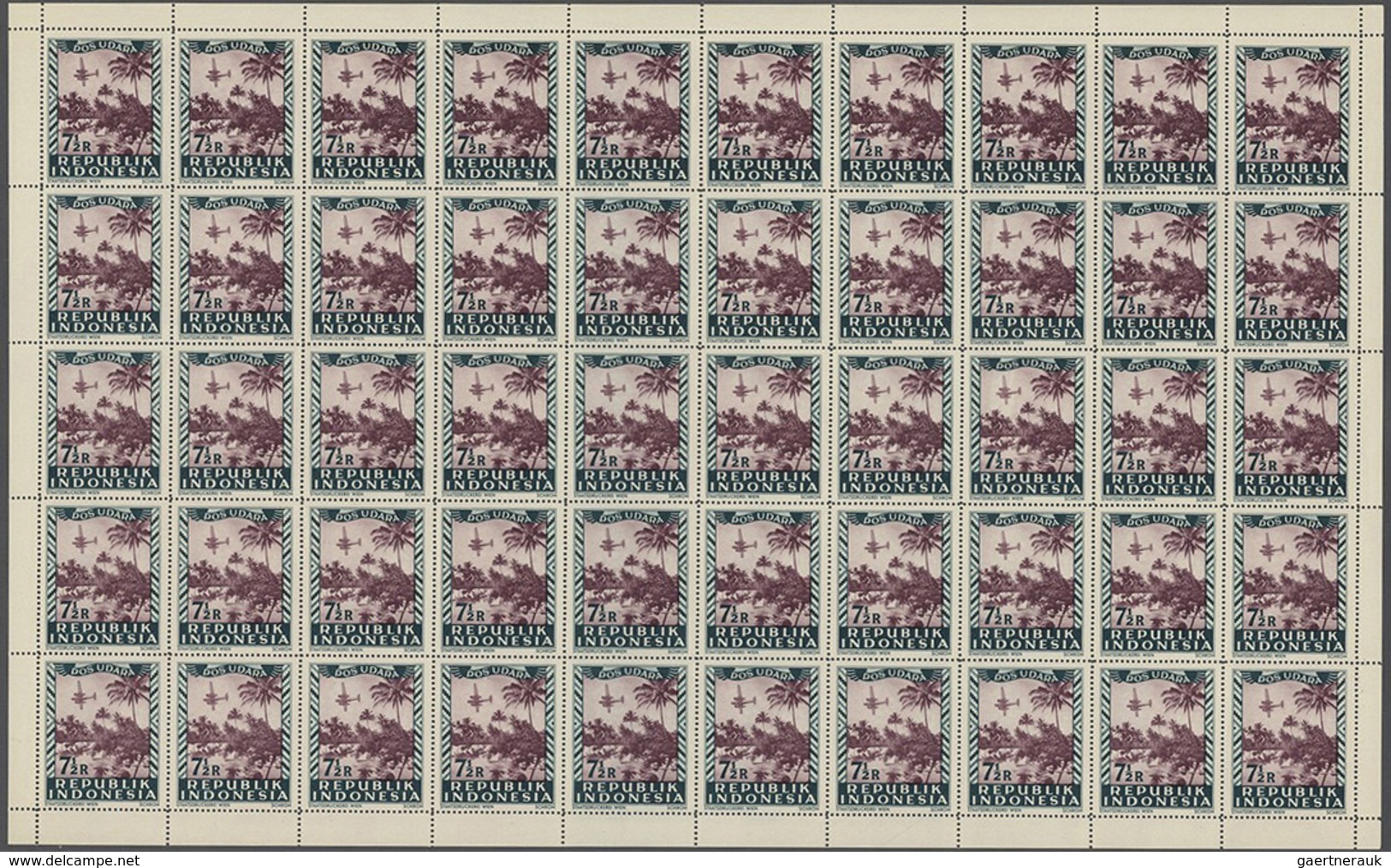 ** Indonesien - Lokalausgaben: 1947/1949. VIENNA PRINTINGS: Lot Of 100 Complete Sets In Sheets, Mint, N - Indonésie