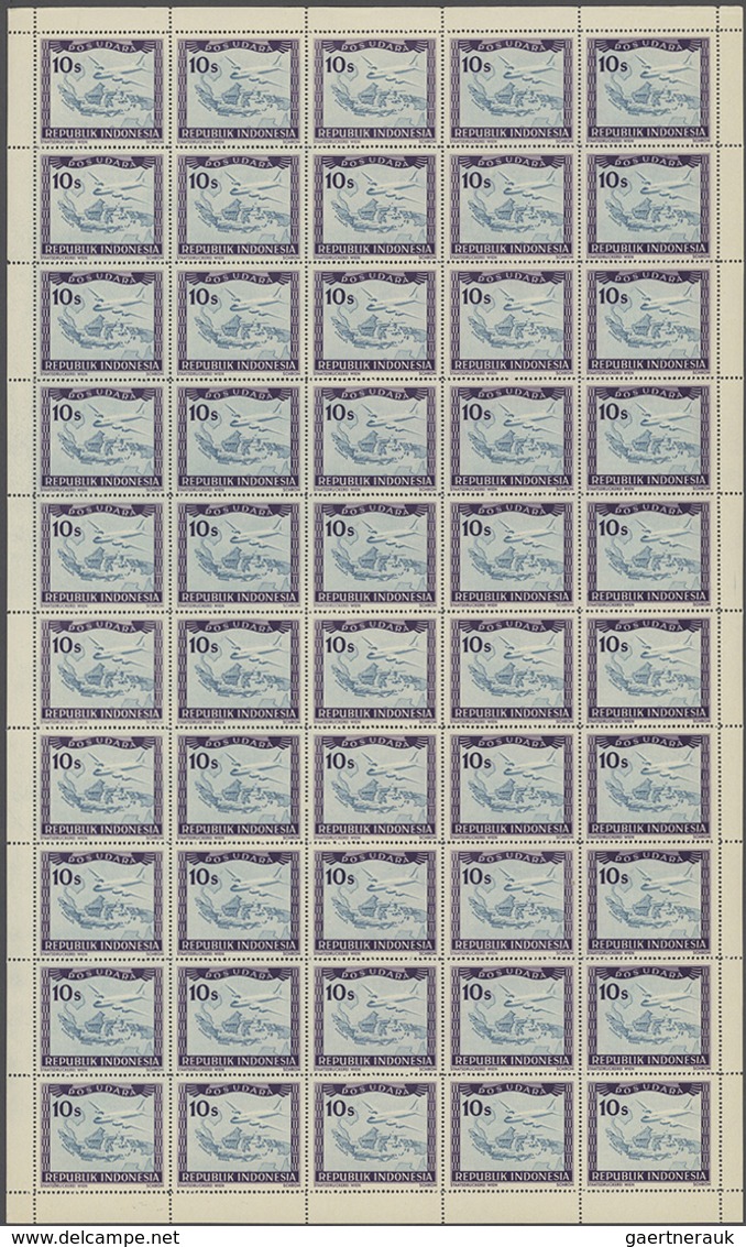 ** Indonesien - Lokalausgaben: 1947/1949. VIENNA PRINTINGS: Lot Of 100 Complete Sets In Sheets, Mint, N - Indonésie