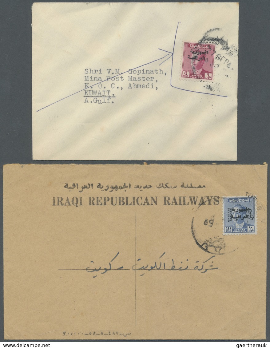 Br Irak: 1955-60, 11 Covers With Overprinted Issues And Censors, Iraqi Railway Corrospondance, All Dest - Iraq