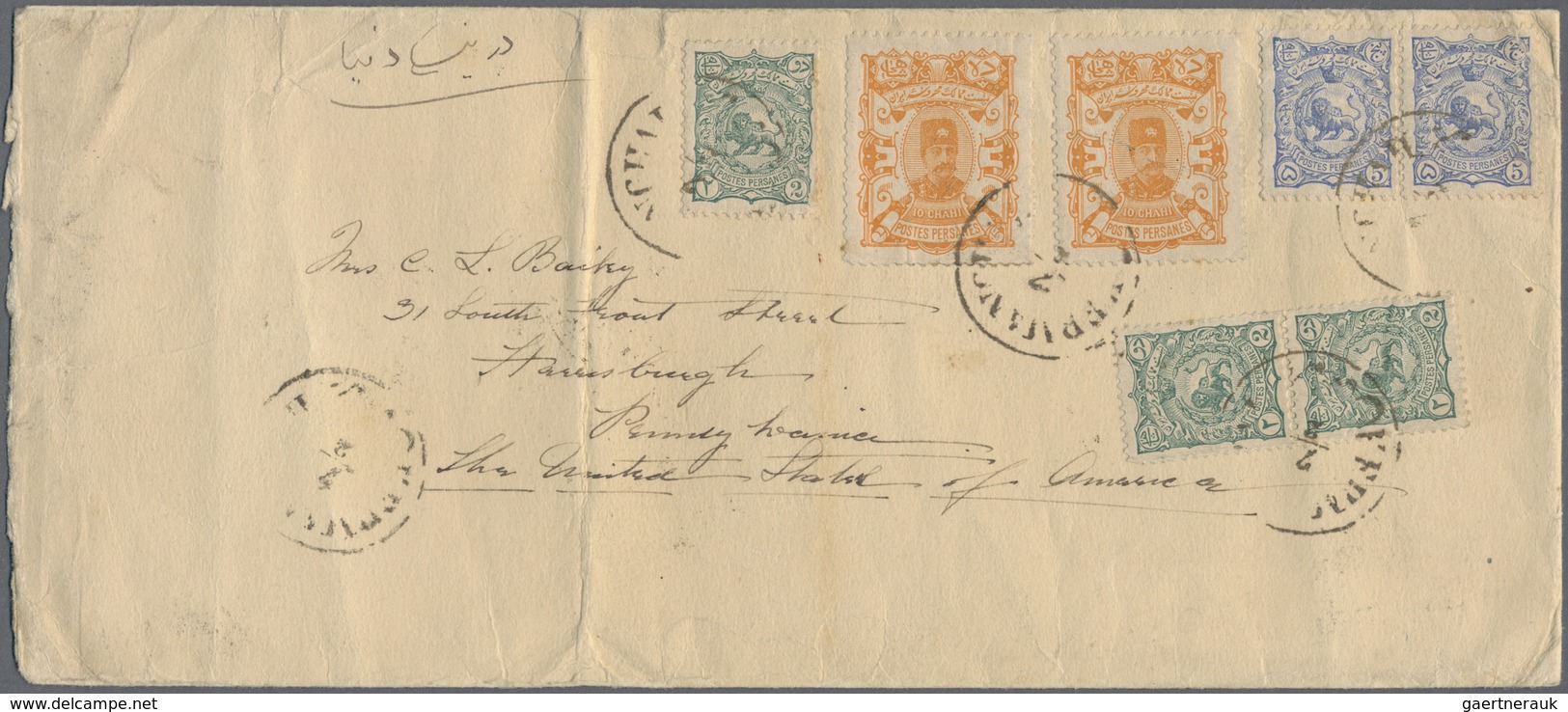 Br Iran: 1890-1910, 12 Covers Including Registered Mail, Scarce Cancellations Lengueboud, Djoulfa And R - Iran