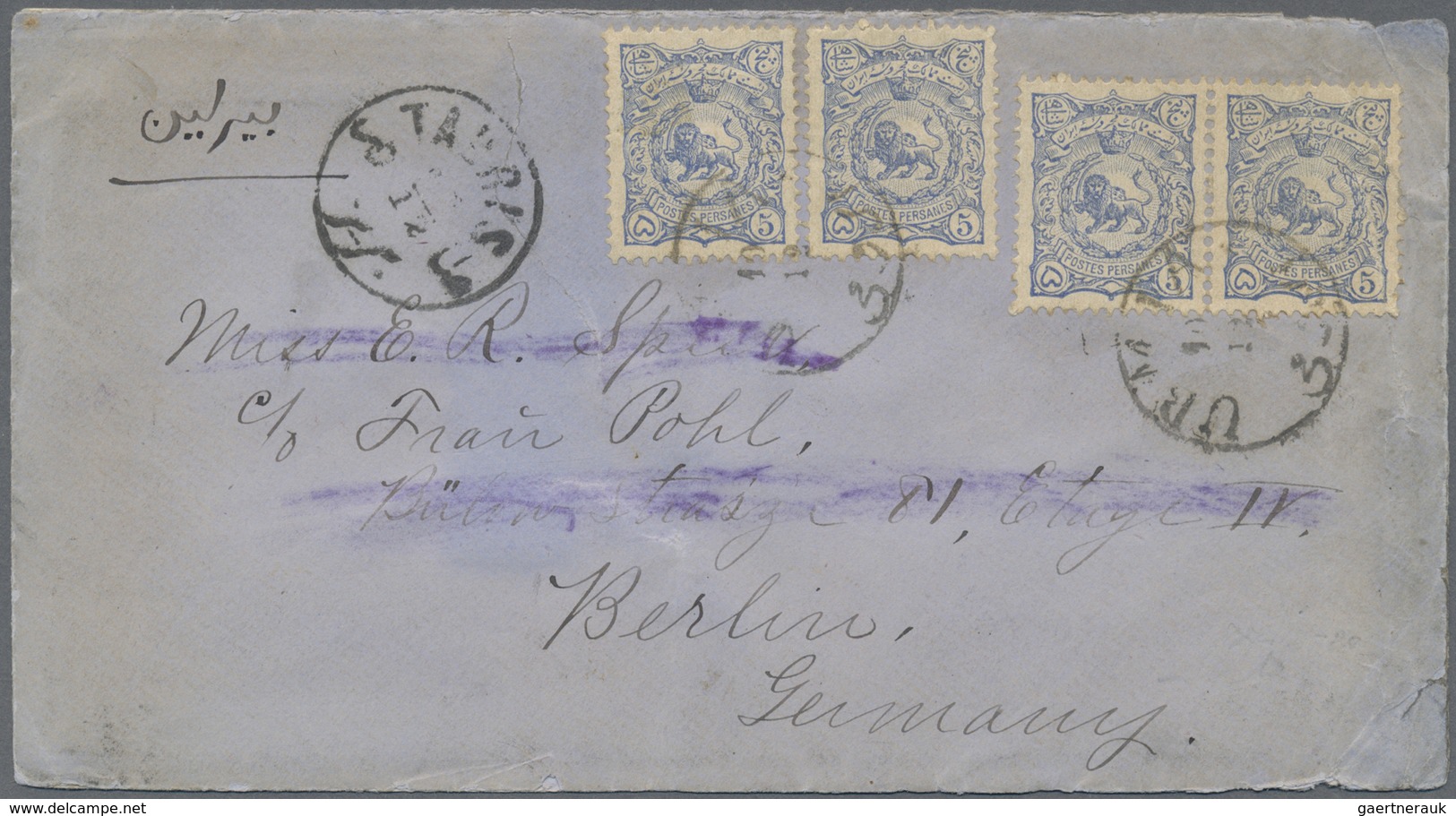 Br Iran: 1890-1910, 12 covers including registered mail, scarce cancellations Lengueboud, Djoulfa and R