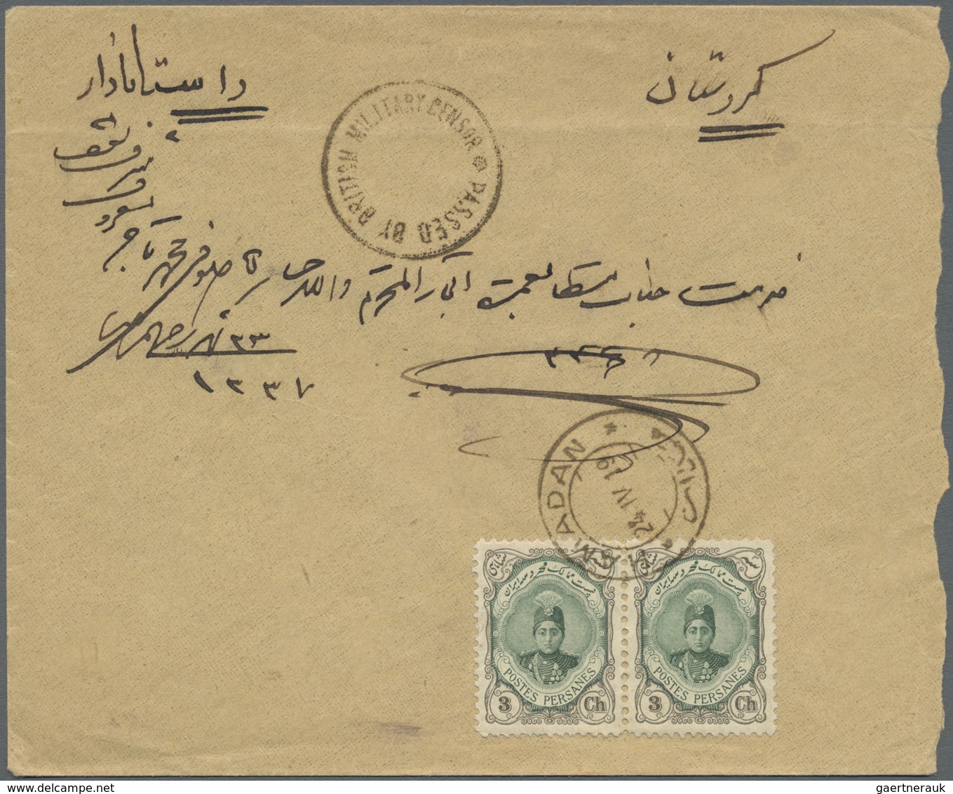 Br Iran: 1906/1942: Very fine lot of 32 envelopes, picture postcards and postal stationeries with censo