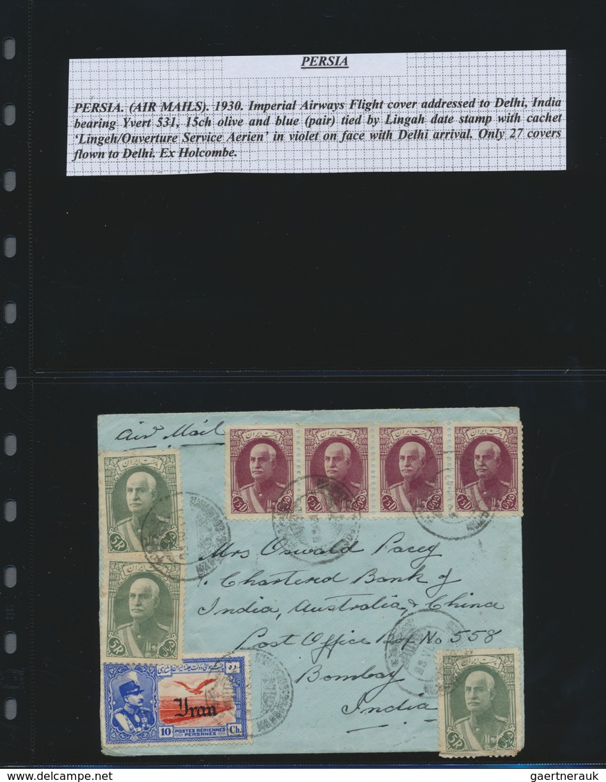 Br Iran: 1906/1942: Very fine lot of 32 envelopes, picture postcards and postal stationeries with censo