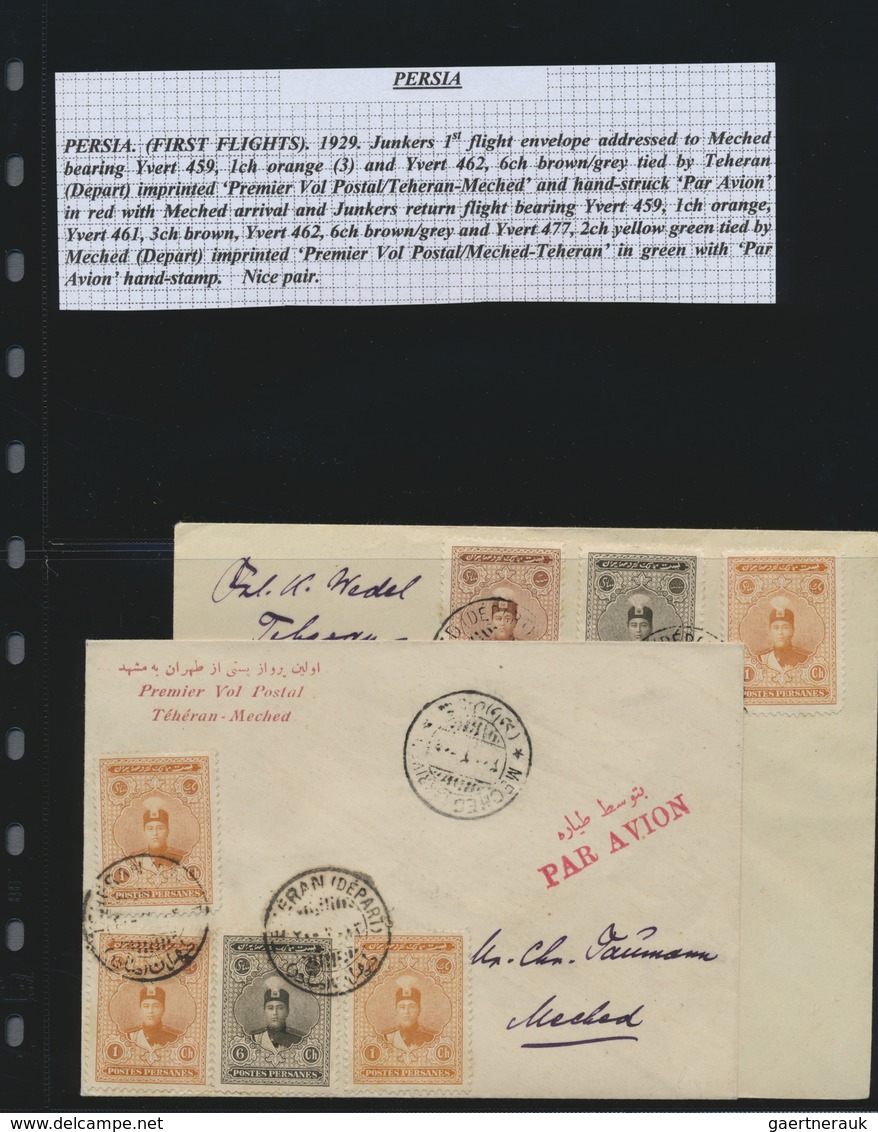 Br Iran: 1906/1942: Very fine lot of 32 envelopes, picture postcards and postal stationeries with censo