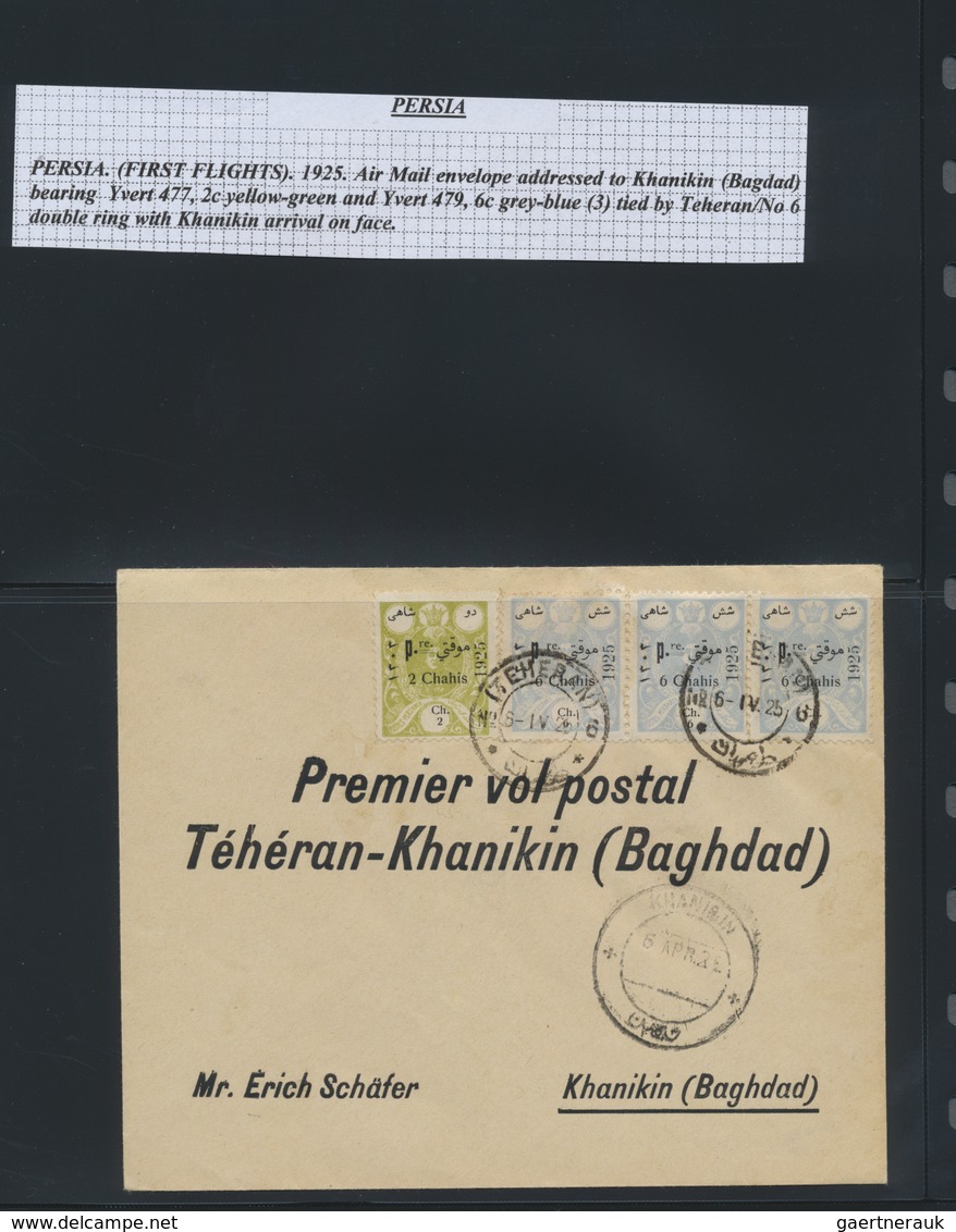 Br Iran: 1906/1942: Very fine lot of 32 envelopes, picture postcards and postal stationeries with censo