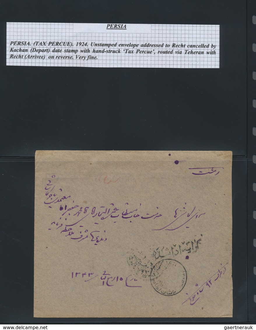 Br Iran: 1906/1942: Very fine lot of 32 envelopes, picture postcards and postal stationeries with censo