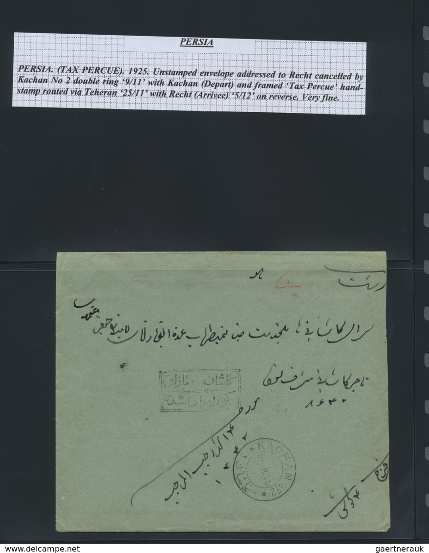 Br Iran: 1906/1942: Very fine lot of 32 envelopes, picture postcards and postal stationeries with censo