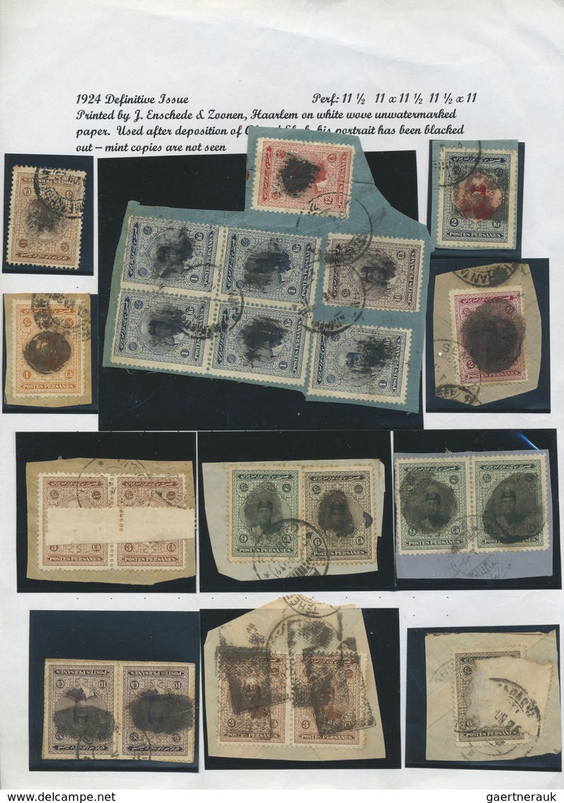 **/*/O/Br/GA Iran: 1917/44 (ca.), Massive Specialized Collection Mounted On Pages Inc. Inverted Ovpts., Many Cove - Iran