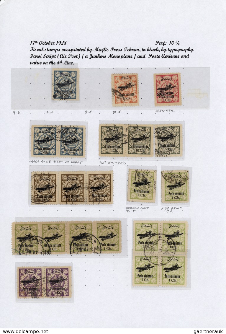 **/*/O/Br/GA Iran: 1917/44 (ca.), massive specialized collection mounted on pages inc. inverted ovpts., many cove