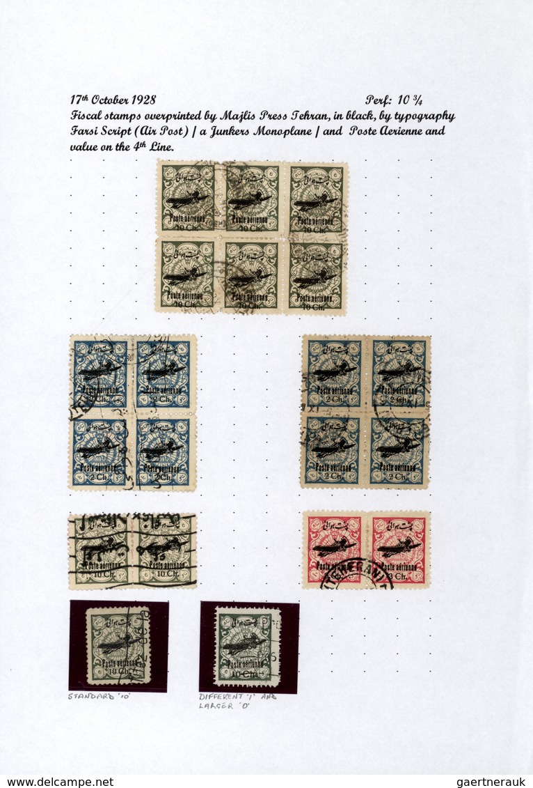 **/*/O/Br/GA Iran: 1917/44 (ca.), massive specialized collection mounted on pages inc. inverted ovpts., many cove