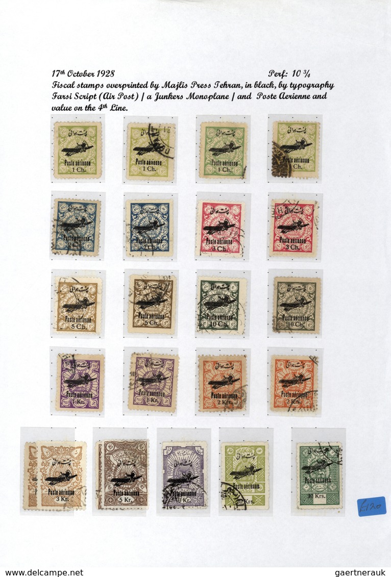 **/*/O/Br/GA Iran: 1917/44 (ca.), massive specialized collection mounted on pages inc. inverted ovpts., many cove