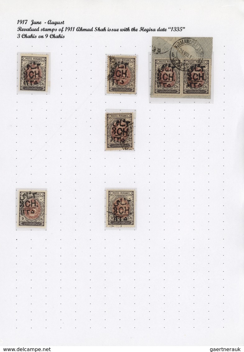 **/*/O/Br/GA Iran: 1917/44 (ca.), massive specialized collection mounted on pages inc. inverted ovpts., many cove