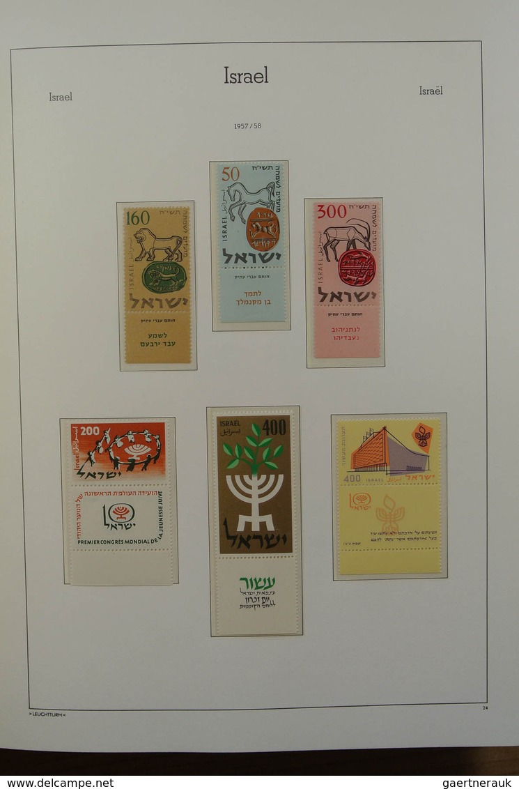 Israel: 1948/1980: Extensive MNH and mint hinged accumulation Israel 1948-1980 in albums, on stockca