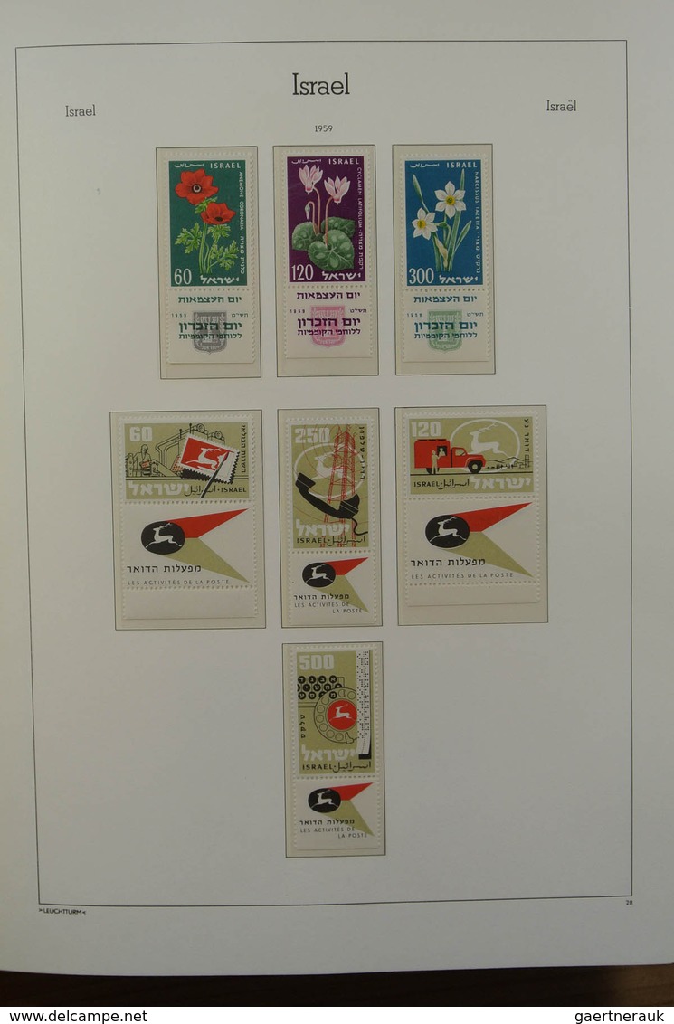 Israel: 1948/1980: Extensive MNH and mint hinged accumulation Israel 1948-1980 in albums, on stockca