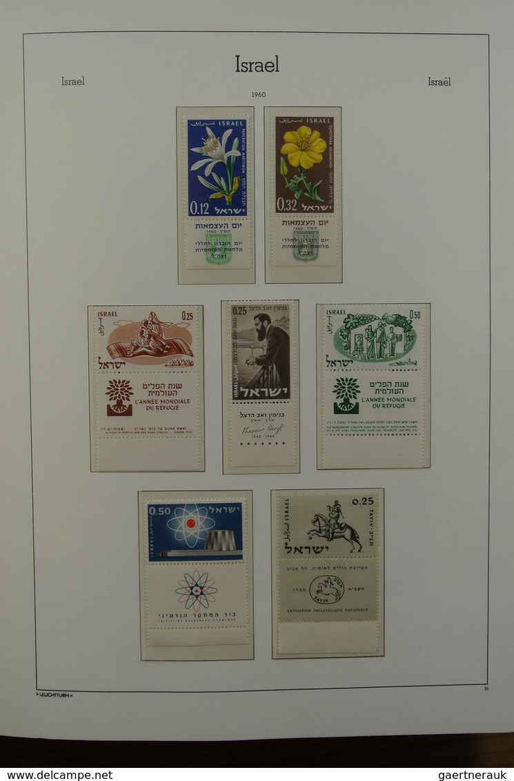 Israel: 1948/1980: Extensive MNH and mint hinged accumulation Israel 1948-1980 in albums, on stockca