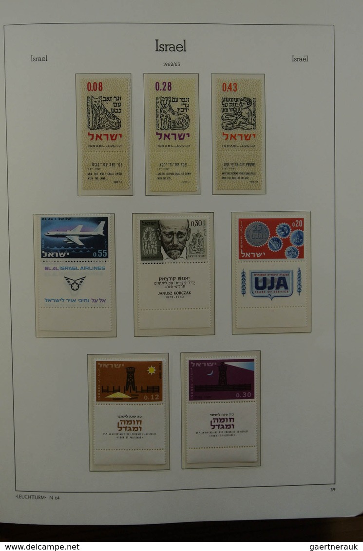 Israel: 1948/1980: Extensive MNH and mint hinged accumulation Israel 1948-1980 in albums, on stockca