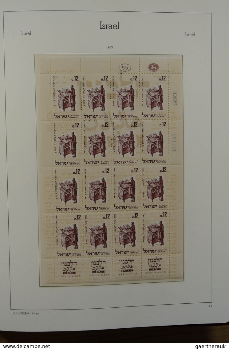 Israel: 1948/1980: Extensive MNH and mint hinged accumulation Israel 1948-1980 in albums, on stockca