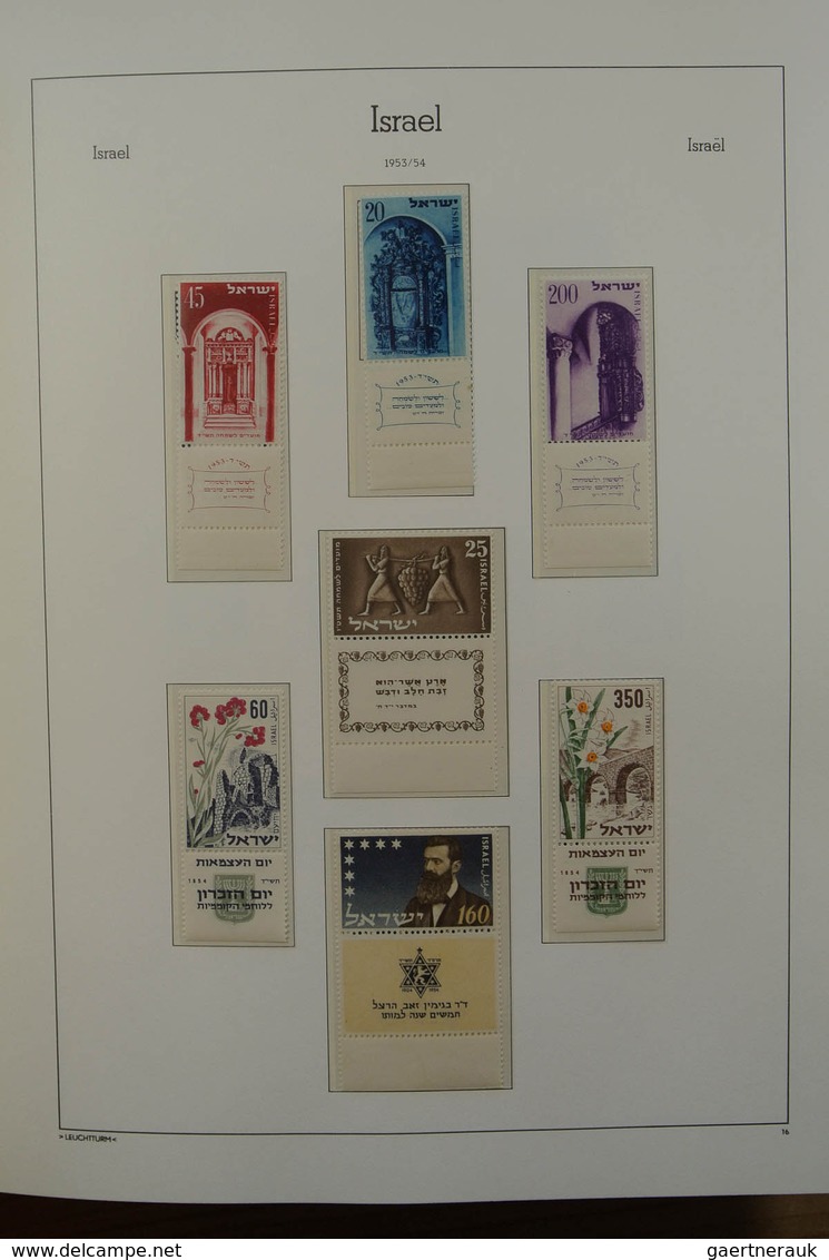 Israel: 1948/1980: Extensive MNH and mint hinged accumulation Israel 1948-1980 in albums, on stockca