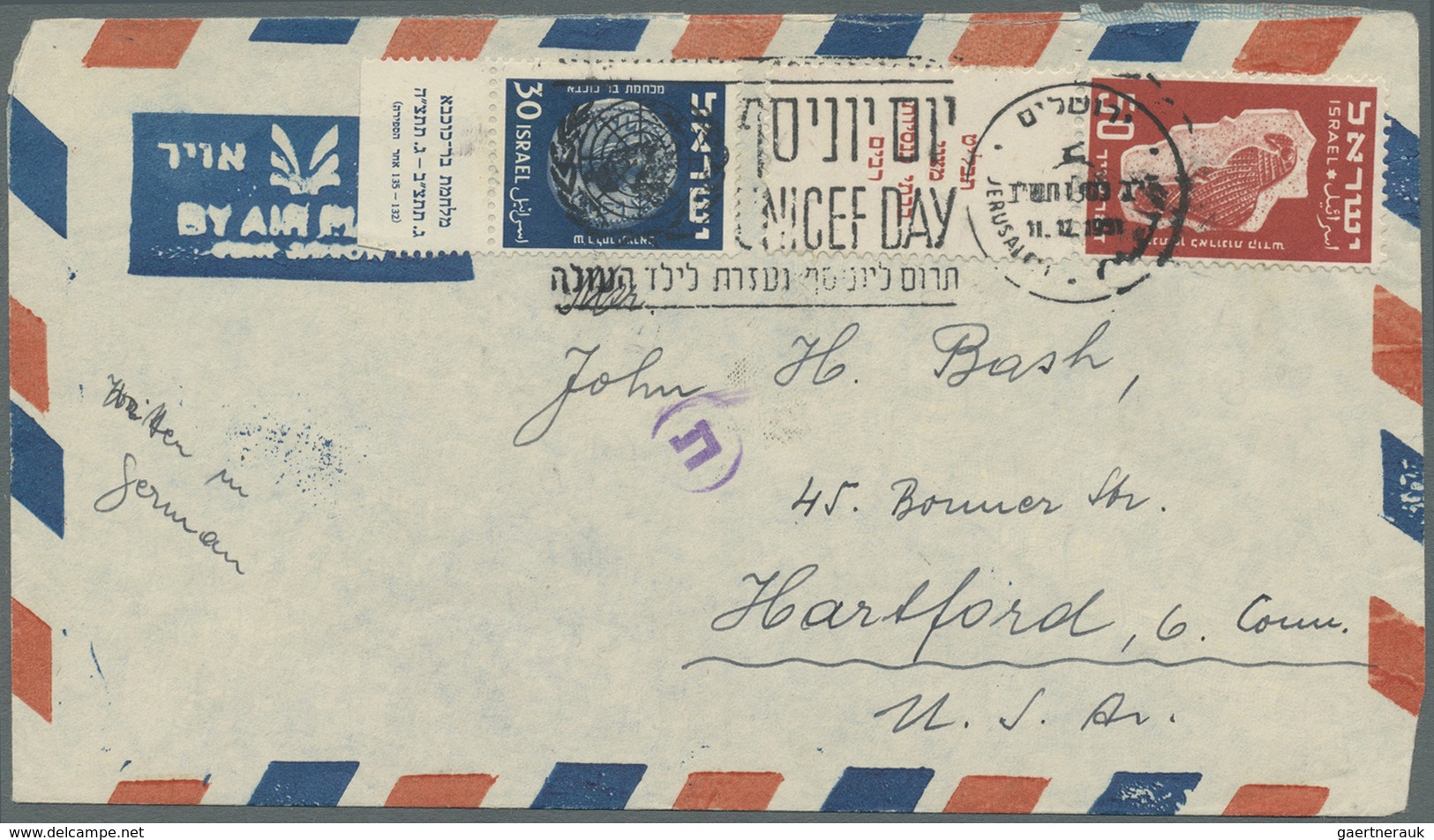 GA/Br Israel: 1948/1970 mostly, nice lot of 170 mainly better items including nice frankings with early ta