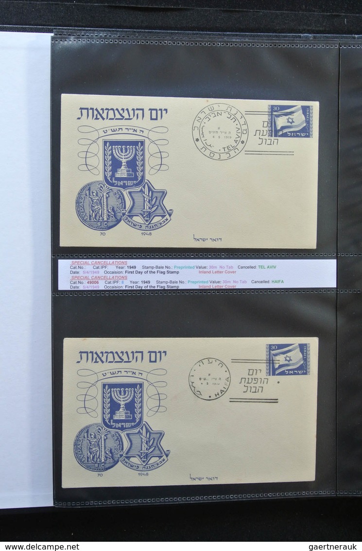 Israel: 1948/2011: Fantastic covercollection, all with special (listed) cancellations, from the very