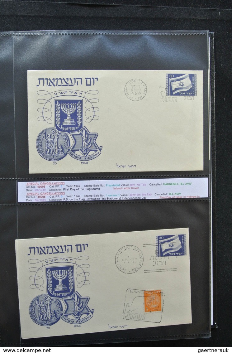 Israel: 1948/2011: Fantastic covercollection, all with special (listed) cancellations, from the very