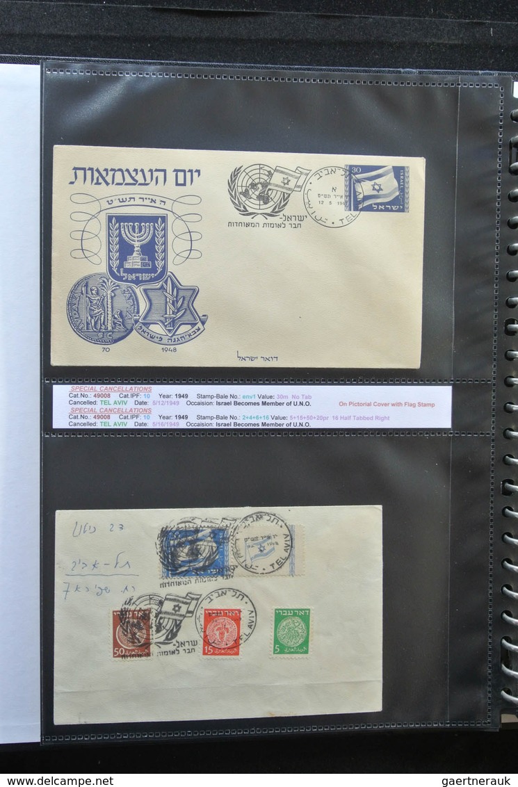 Israel: 1948/2011: Fantastic covercollection, all with special (listed) cancellations, from the very