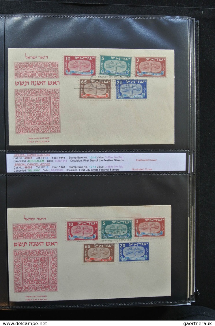 Israel: 1948/2011: Fantastic covercollection, all with special (listed) cancellations, from the very